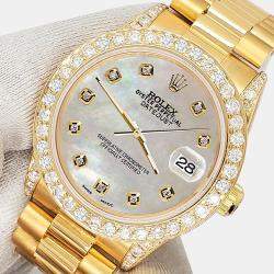 Rolex Custom Champagne 2.3ct Diamonds 18K Yellow Gold President Datejust  Automatic Women's Wristwatch 31mm