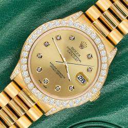 Rolex Custom Champagne 2.3ct Diamonds 18K Yellow Gold President Datejust  Automatic Women's Wristwatch 31mm