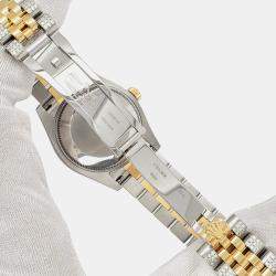 Rolex Custom White 3.56ct Diamonds 18K Yellow Gold Stainless Steel Datejust 178273 Automatic Women's Wristwatch 31mm