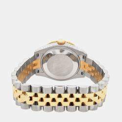 Rolex Custom Cobalt 4.4ct Diamonds 18K Yellow Gold Stainless Steel Datejust 178273 Automatic Women's Wristwatch 31mm