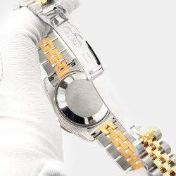 Rolex Custom Cobalt 4.4ct Diamonds 18K Yellow Gold Stainless Steel Datejust 178273 Automatic Women's Wristwatch 31mm