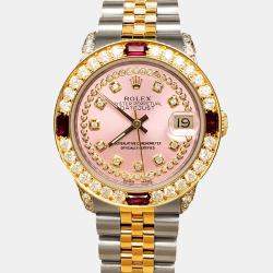 Rolex Custom Orchid Pink 2.32 ct Diamonds 18K Yellow Gold Stainless Steel Datejust  Automatic Women's Wristwatch 31mm