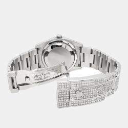 Rolex Custom Aquamarine 12.4ct Diamonds Stainless Steel Datejust  Automatic Men's Wristwatch 36mm