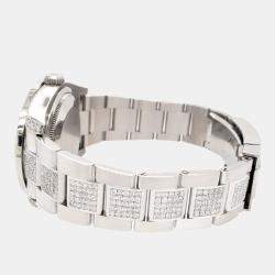 Rolex Custom Darl Grey 5.8ct Diamonds Stainless Steel Datejust 116200 Automatic Men's Wristwatch 36mm