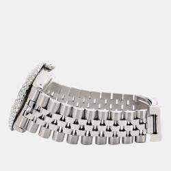 Rolex Custom White 2.95ct Diamond Stainless Steel Datejust Automatic Women's Wristwatch 31 mm