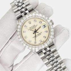 Rolex Custom 2.95ct Diamond Stainless Steel Datejust Automatic Women's Wristwatch 31 mm