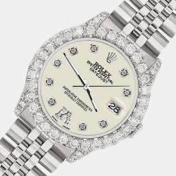 Rolex Custom 2.95ct Diamond Stainless Steel Datejust Automatic Women's Wristwatch 31 mm