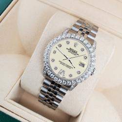Rolex Custom 2.95ct Diamond Stainless Steel Datejust Automatic Women's Wristwatch 31 mm