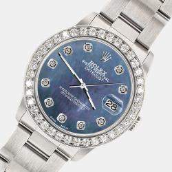 Rolex Custom Black 1.62ct Diamond Stainless Steel Datejust Automatic Women's Wristwatch 31 mm