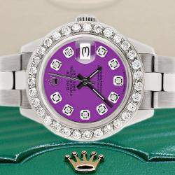 Rolex Custom Sangria 1.3CT Diamond Stainless Steel Datejust  Automatic Women's Wristwatch 26mm