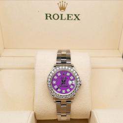 Rolex Custom Sangria 1.3CT Diamond Stainless Steel Datejust  Automatic Women's Wristwatch 26mm