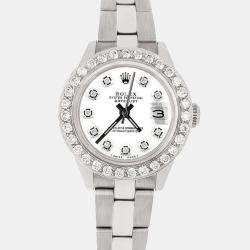 Rolex Custom White 1.3CT Diamond Stainless Steel Datejust  Automatic Women's Wristwatch 26mm