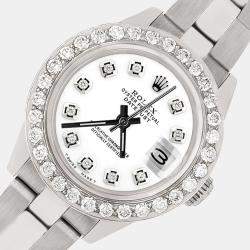 Rolex Custom White 1.3CT Diamond Stainless Steel Datejust  Automatic Women's Wristwatch 26mm