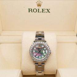Rolex Custom Tahitian MOP 1.3CT Diamond Stainless Steel Datejust  Automatic Women's Wristwatch 26mm