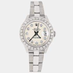 Rolex Custom Ivory 1.3CT Diamond Stainless Steel Datejust  Automatic Women's Wristwatch 26mm