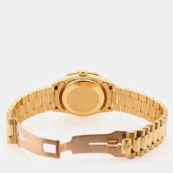 Rolex Custom Ice Blue Diamond 18K Yellow Gold President Datejust  Automatic Women's Wristwatch 31mm