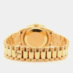 Rolex Custom Ice Blue Diamond 18K Yellow Gold President Datejust  Automatic Women's Wristwatch 31mm