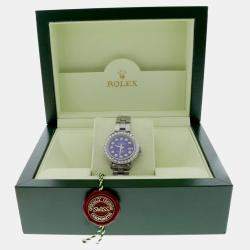 Rolex Customised Navy Blue 1.45CT Diamond Stainless Steel Datejust  Automatic Women's Wristwatch 26MM