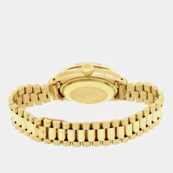 Rolex Customised Pink MOP Diamond 18K Yellow Gold President Datejust  Automatic Women's Wristwatch 26MM