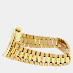 Rolex Customised Pink MOP Diamond 18K Yellow Gold President Datejust  Automatic Women's Wristwatch 26MM