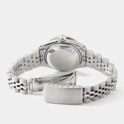 Rolex Customised Grey 2CT Diamond Stainless Steel Datejust  Automatic Women's Wristwatch 26mm