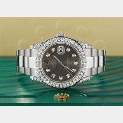Rolex Customised  4.5CT Diamond Stainless Steel Datejust II  Automatic Men's Wristwatch 41mm