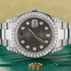 Rolex Customised  4.5CT Diamond Stainless Steel Datejust II  Automatic Men's Wristwatch 41mm