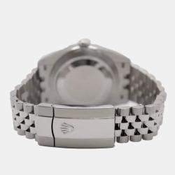 Rolex Silver Stainless Steel Datejust 126300 Automatic Men's Wristwatch 41mm