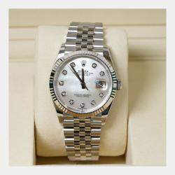 Pre Owned Rolex Datejust 126234-0019 Automatic Mother of Pearl Diamond Stainless Steel Women’s Wristwatch 36 mm