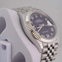 Pre Owned Rolex Datejust 126234-0021 Automatic Purple Diamond Stainless Steel Women’s Wristwatch 36 mm