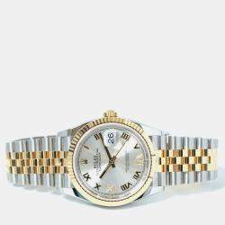 Pre Owned Rolex Datejust 126233-0031 Automatic Silver Diamond 18K Yellow Gold Stainless Steel Women’s Wristwatch 36 mm