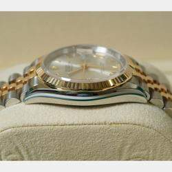 Pre Owned Rolex Datejust 126233-0031 Automatic Silver Diamond 18K Yellow Gold Stainless Steel Women’s Wristwatch 36 mm