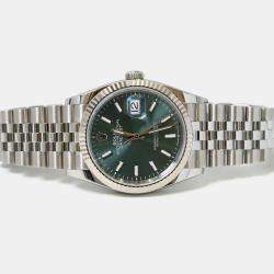 Pre Owned Rolex Datejust 126234-0051 Automatic Green Stainless Steel Women’s Wristwatch 36 mm
