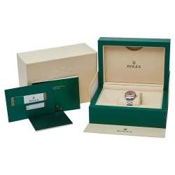 مملوكة مسبقًا Rolex Pink 18K White Gold Stainless Steel Diamonds Oyster Perpetual 176234 Women's Wristwatch 26 mm