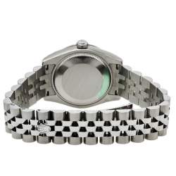 Pre Owned ساعة يد نسائية رولكس ديتجاست 31 178344 ألماس ستانلس ستيل وذهب أبيض عيار 18 رمادي 31 مم