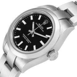 Rolex Black Stainless Steel Oyster Perpetual 276200 Women's Wristwatch 28 MM
