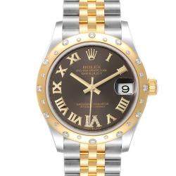 Rolex Black Diamonds 18K Yellow Gold And Stainless Steel Datejust 278343 Women's Wristwatch 31 MM