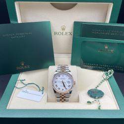 Rolex White 18K Rose Gold Stainless Steel Datejust 126231 Women's Wristwatch 36 mm