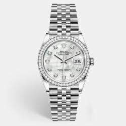 Rolex MOP 18K White Gold Stainless Steel Datejust 279384RBR Women's Wristwatch 28 mm