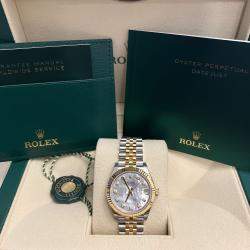 Pre Owned Rolex MOP Dial Lady Datejust 18k Yellow Gold 31 mm