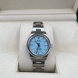 Pre Owned Rolex Tiffany Stainless Steel Oyster Perpetual 277200 Women's Wristwatch 31 mm