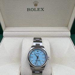 Pre Owned Rolex Tiffany Stainless Steel Oyster Perpetual 277200 Women's Wristwatch 31 mm