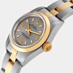 Rolex Oyster Perpetual Steel Yellow Gold Slate Dial Ladies Watch  24.0 mm