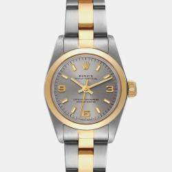 Rolex Oyster Perpetual Steel Yellow Gold Slate Dial Ladies Watch  24.0 mm