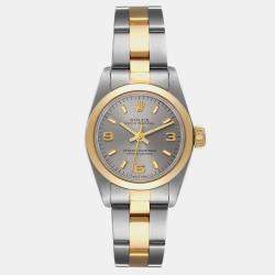 Rolex Oyster Perpetual Steel Yellow Gold Slate Dial Ladies Watch  24.0 mm