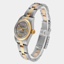 Rolex Oyster Perpetual Steel Yellow Gold Slate Dial Ladies Watch  24.0 mm