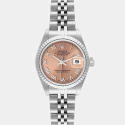 Rolex Datejust Salmon Dial Steel White Gold Ladies Watch 79174 26 mm