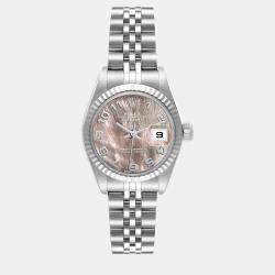 Rolex Datejust MOP Dial White Gold Steel Ladies Watch 79174