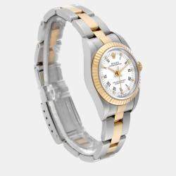 Rolex Oyster Perpetual Steel Yellow Gold White Dial Ladies Watch 76193