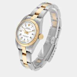 Rolex Oyster Perpetual Steel Yellow Gold White Dial Ladies Watch 76193